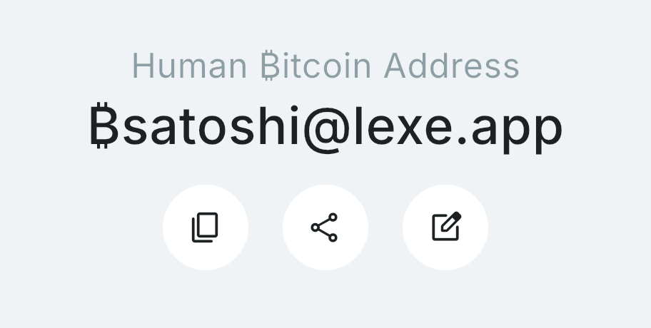 Custom human Bitcoin address